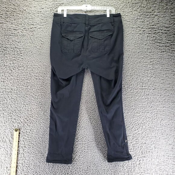 Torrid Jeans Women Size 10 Black Slim Fit Roll Tab Cuff Cropped Stretch Denim - Picture 11 of 12